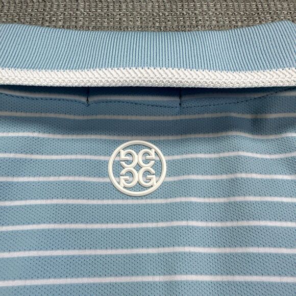 G/Fore Polo‎ Shirt Mens XL Blue Striped Performance Golf Casual Pullover - Picture 5 of 9